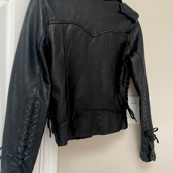 True Religion black leather jacket (lamb skin) XS - Picture 3 of 6
